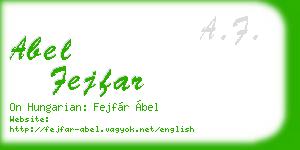 abel fejfar business card